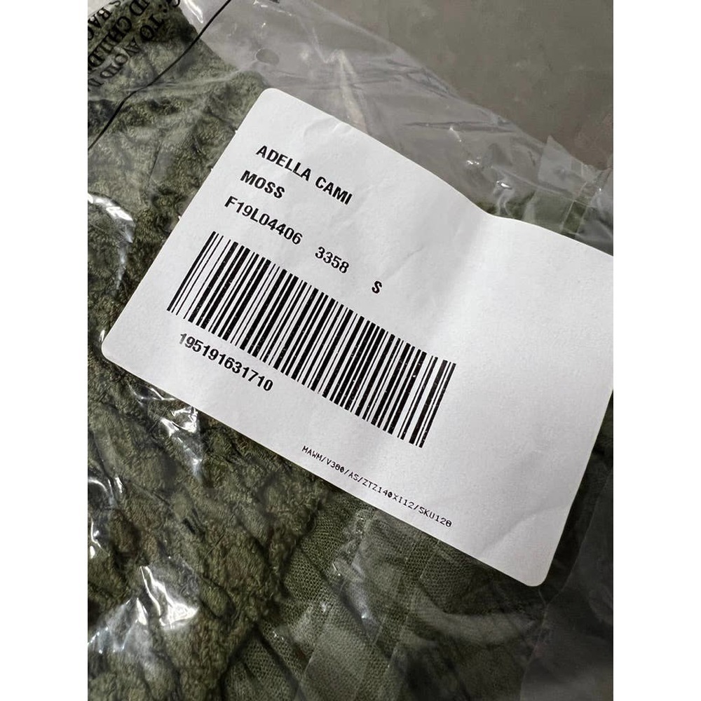 Free People Olive Green Lace Ruffled Tank Top - Picture 4 of 5